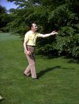 Adolphe throwing a ball